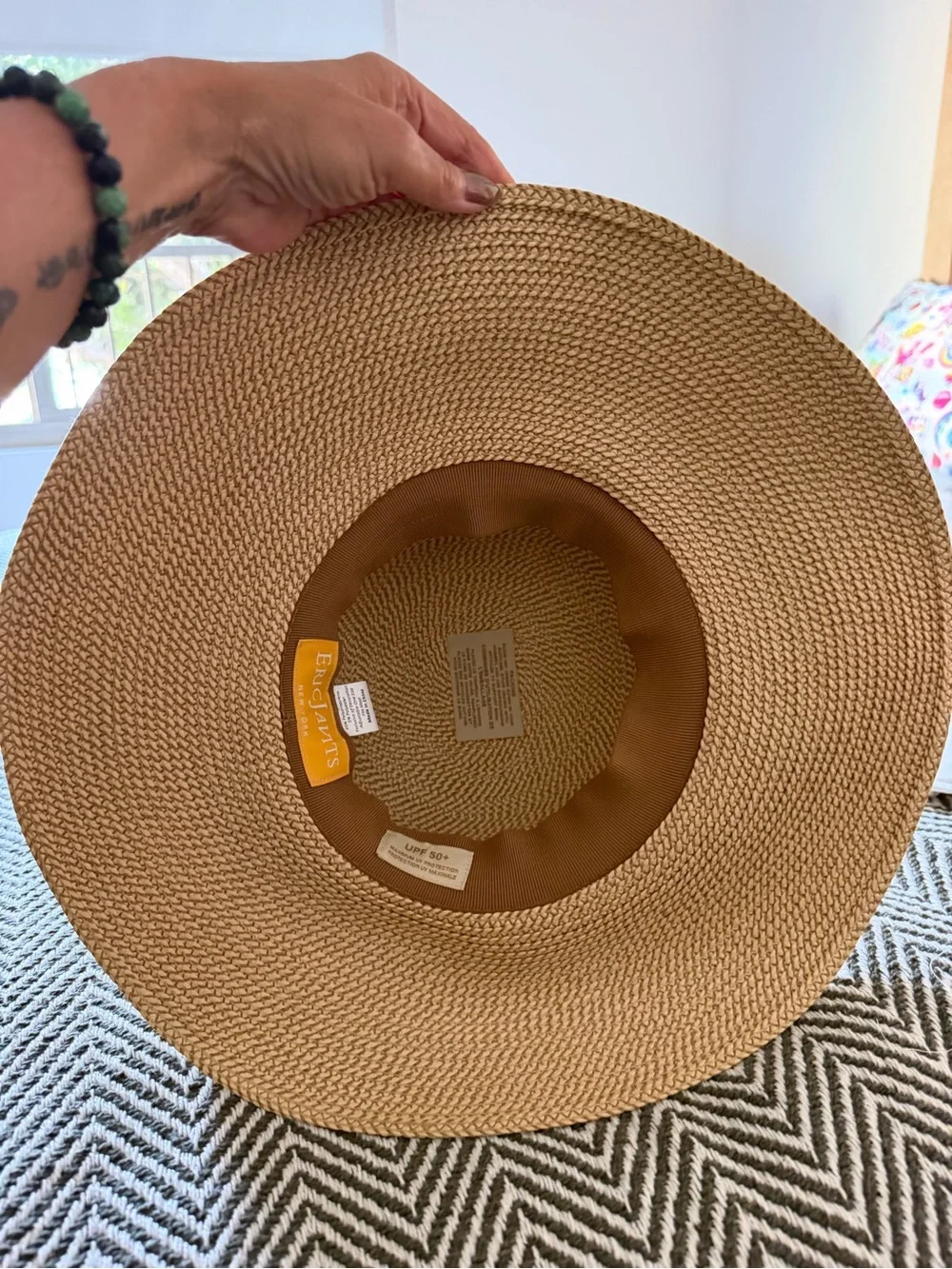 Eric Javits Women’s Wide-Brim Straw Sun Hat - Tan NWOT